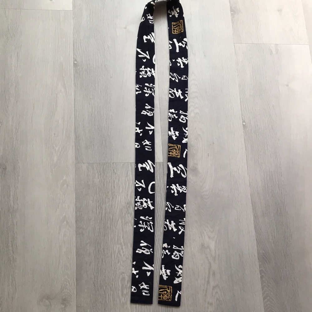 ADULT NAVY WHITE JAPANESE SASH KIMONO OBI BELT - Picture 5 of 5